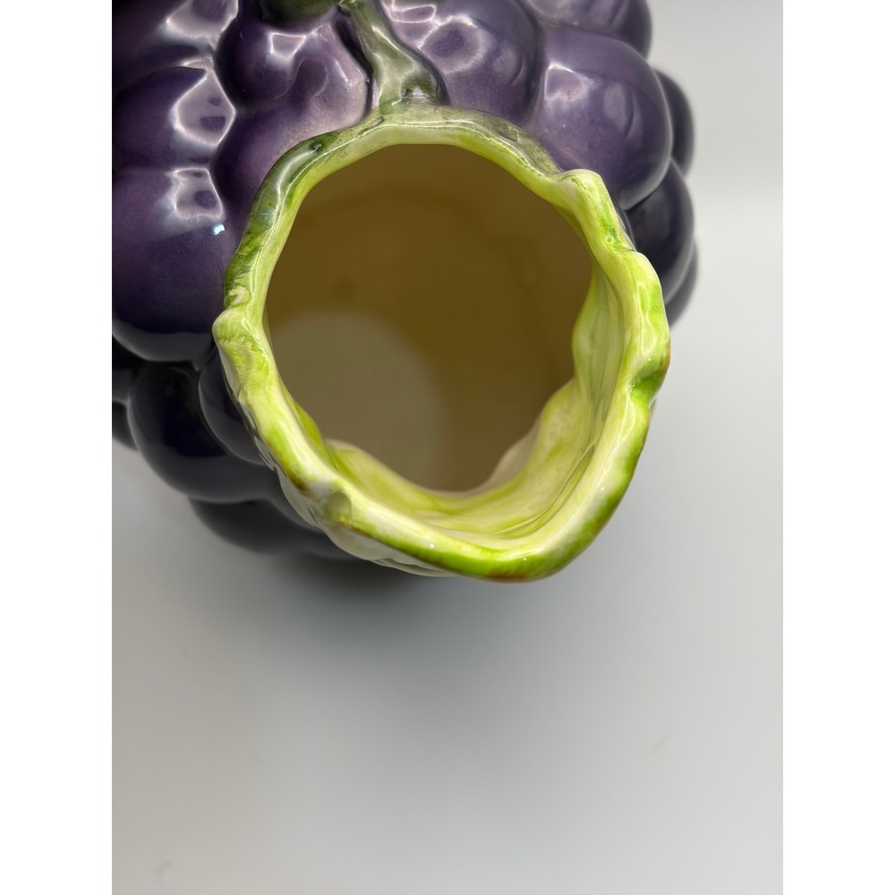Vintage 1981 The Haldon Group Ceramic Grape Cluster Pitcher Purple Figural Vase - Picture 5 of 8